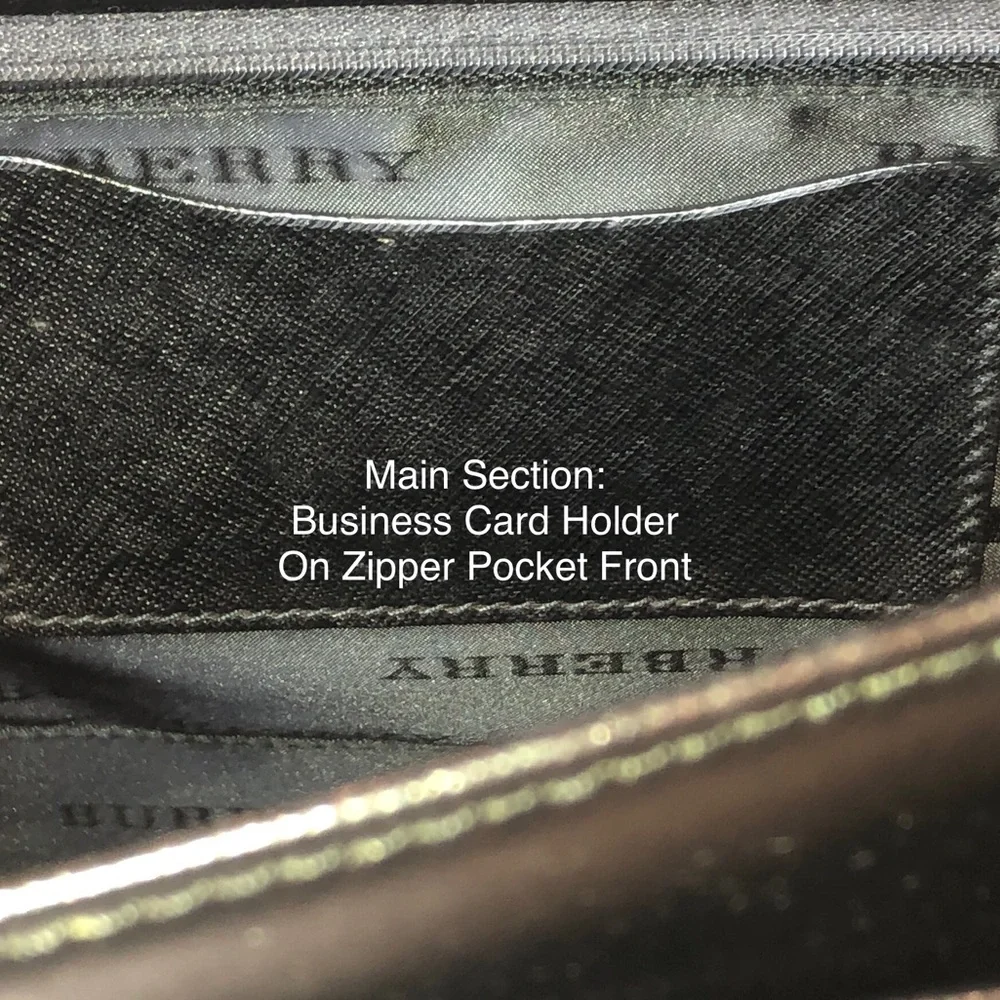 BURBERRY Black Saffiano Leather Briefcase Silver Lock Clochette Key Fully Lined